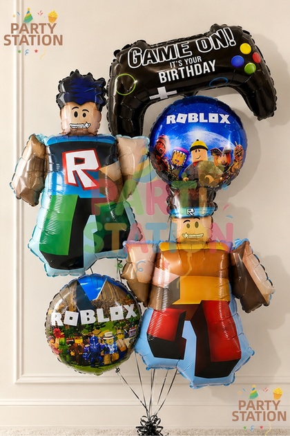 Roblox Concept Balloon Set 5 Pieces 86X64 Roblox Game Gamer Theme Roblox Avatar Birthday Party Balloon Set
