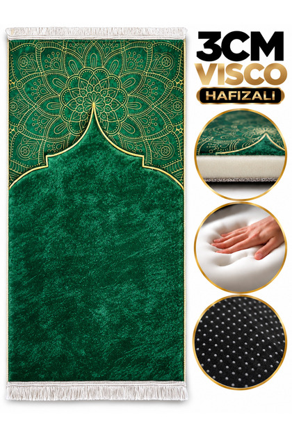 3cm Kalın Süngerli Yumuşak Seccade Diz Ağrıtmaz Çeyizlik Hediyelik Namazlık Katlanabilir (70X120CM)
