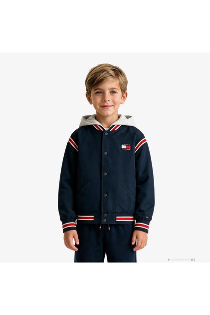 Hooded Bomber Çocuk Lacivert Ceket