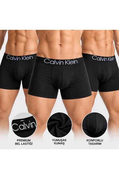 PREMİUM PAMUKLU ERKEK BOXER 3 LÜ