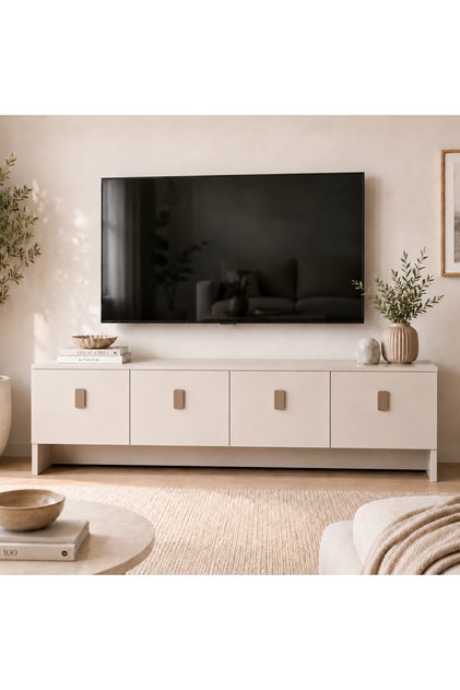 Star TV Ünitesi 180 cm 4 Kapaklı Modern Çok Amaçlı Televizyon Sehpası