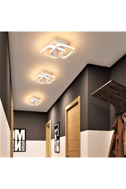 Plafonieră LED de 32W, Design cu două pătrate, 3 culori de lumină, 240 x 160 mm