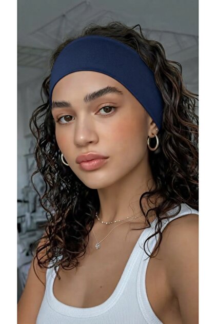 Lacivert Kadın Bandana - Saç Bandı - Spor Bandı