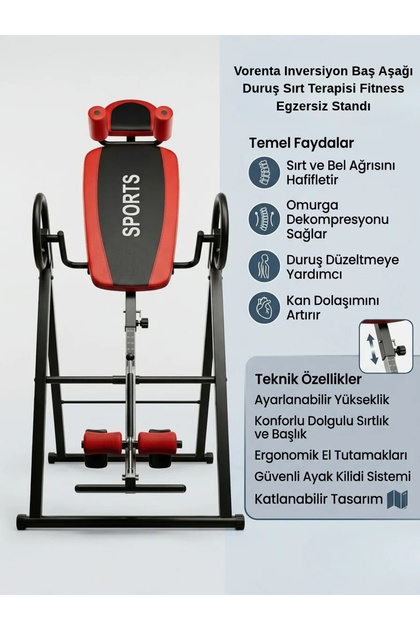 Inversiyon Baş Aşağı Duruş Sırt Terapisi Fitness Egzersiz Standı