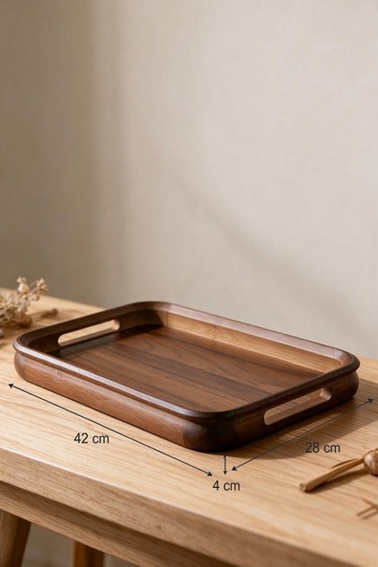Noir Series Acacia Rectangular Tray