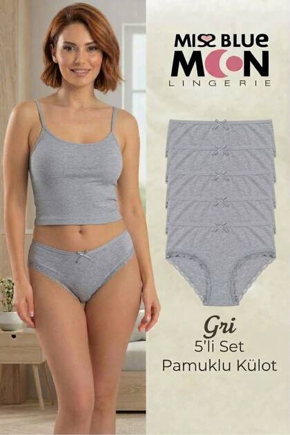 High Waist Lace Colorful Bato 5-Piece Women's Panties 5500-2