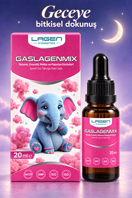 Gaslagenmix Uyku ve Gaz İçin Bitkisel Destek — Melisa, Rezene ve Papatya Dahil 6 Bitkisel Ekstre, 20 ml