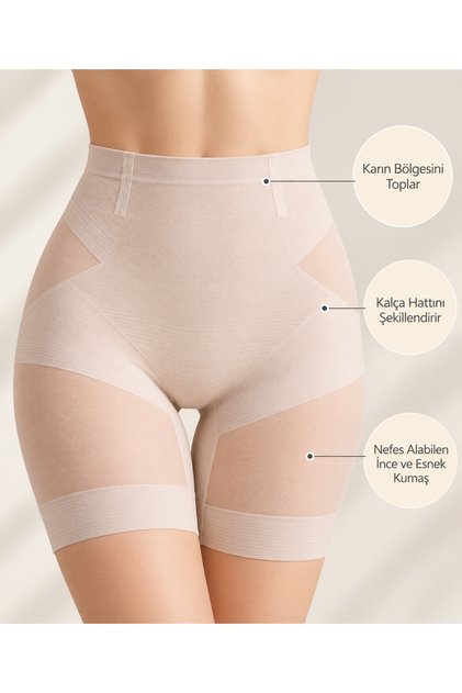 Ece's Ice Silk Seamless High Waist Body Shaping Corset Shorts Women W1007