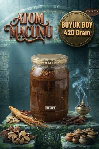 Atom Propolis Arı Sutu Polen Mesir Kuvvetli Macunu 420 gr Kuvvetli Güçlü Mesir Macunu Atom Macunu