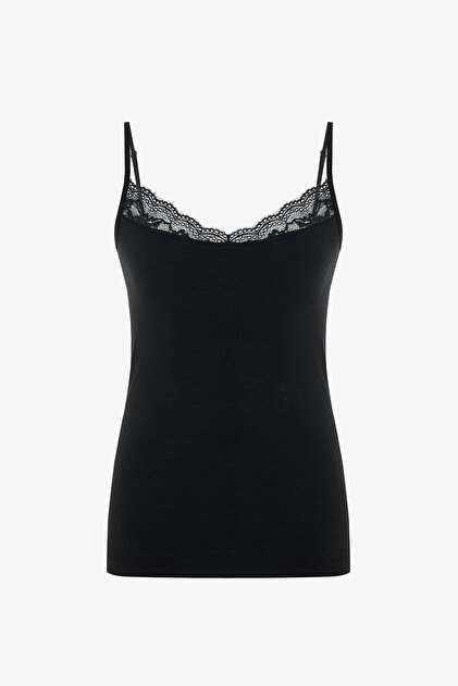 Siyah Cashmere Blend Thin Strap Atlet