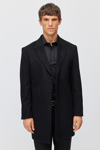 Men's Swallow Collar Short Coat with Side Pockets