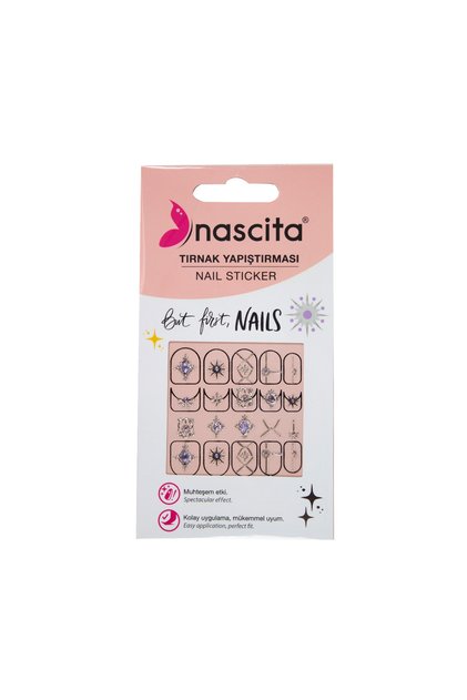Işıltılı Kutup Yıldızı Desenli Tırnak Stickerı - 36