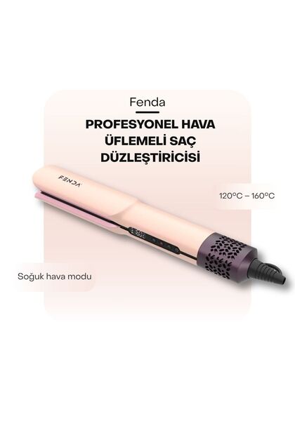 Profesyonel Hava Üflemeli Saç Düzleştiricisi Pembe FNDSACDZ0007PN