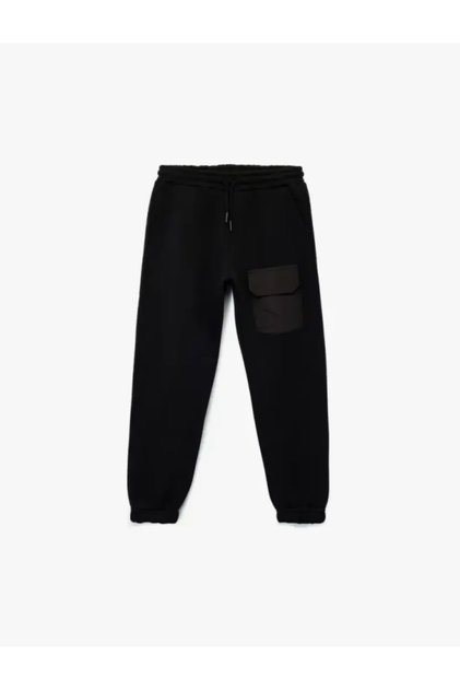 Basic Jogger School Sweatpants with Raised Pockets and Elastic Waistband