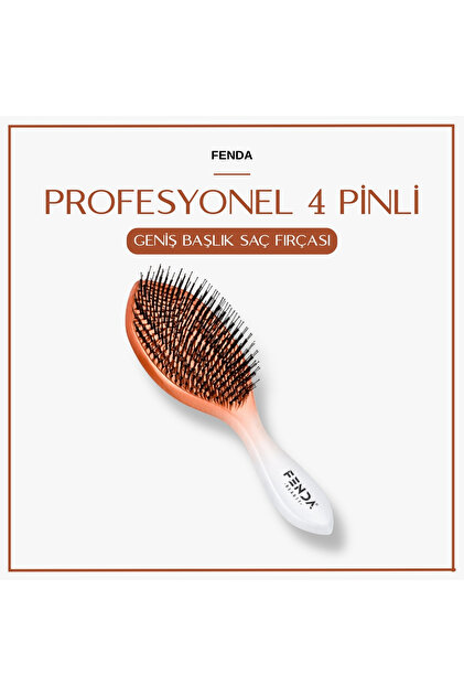 Professional 4 Pin Wide Head Orange Hair Brush Fndfpro00004Or