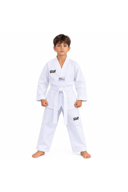 Costum de Taekwondo Dobok WT alb, Uniformă de Taekwondo, Dobok de Taekwondo, Echipament de Taekwondo pentru antrenament, Adulți și copii - (140CM)