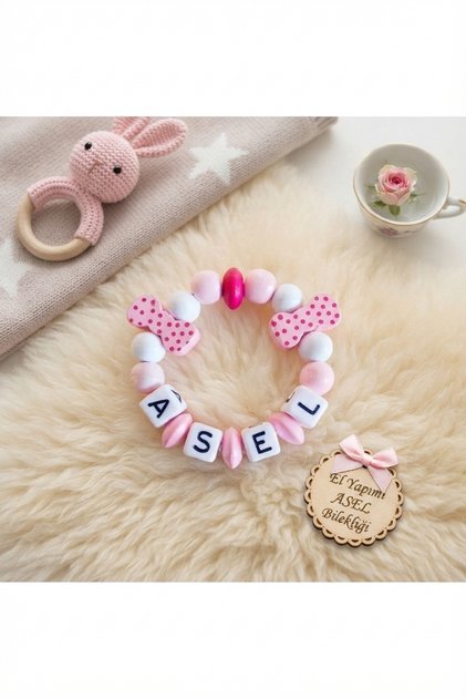 Isimli Ahşap Boncuklu Bebek/çocuk Bileklik 07 - TYCBBLK11