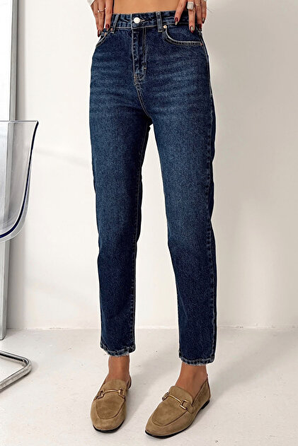 Women's High Waist Washed Stretch Mom Jean Lycra Jeans 1246 - Premium Series