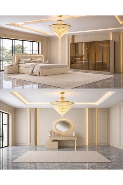 Aura Yatak Odası Takımı MDF & Baza Hediyeli