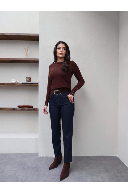 Dark Navy Blue Cuffed Orj Jeans