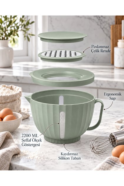 Green Coliseum Grater Mixer Set