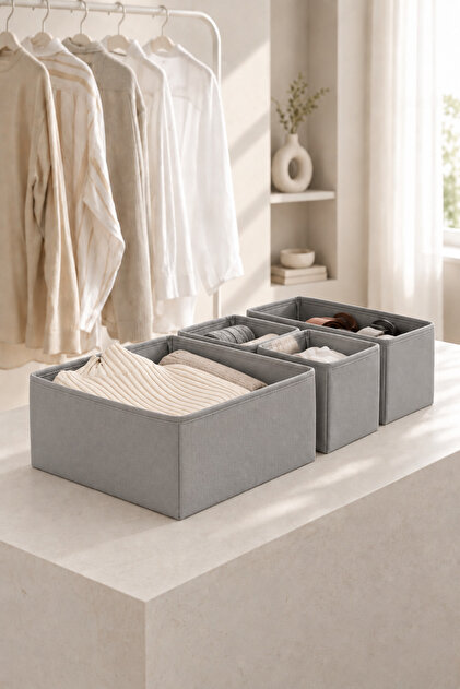 4-Drawer Cabinet Organizer Box Shelf Set Baby Item Children's Room Bathroom Organizer/Grey