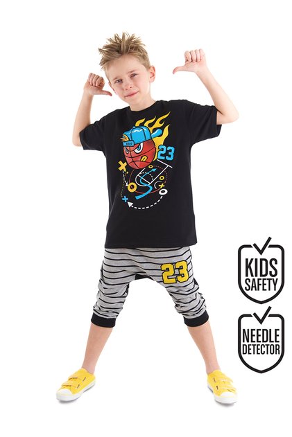 Basketball Boy T-shirt Capri Shorts Set