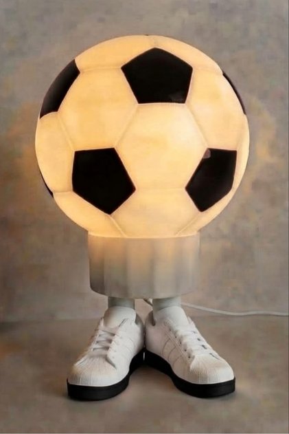 Siyah beyaz Futbol Topu Krampon Masa Lambası