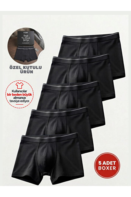 Trendybee Men's Lycra Cotton Black Boxer Briefs with Special Hygienic Packaging 5-Pack