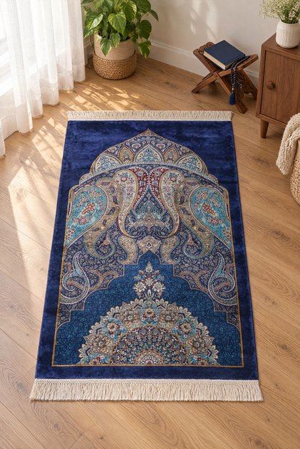Kumkapı Series 0544U Luxury Modal Silk Woven Prayer Rug