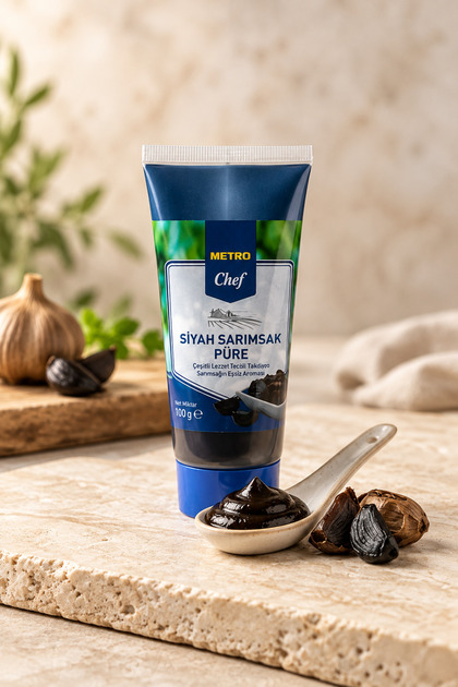 Siyah Sarımsak Püresi 100 g - Coğrafi İşaretli Taşköprü Sarımsağından - Gurme Lezzet