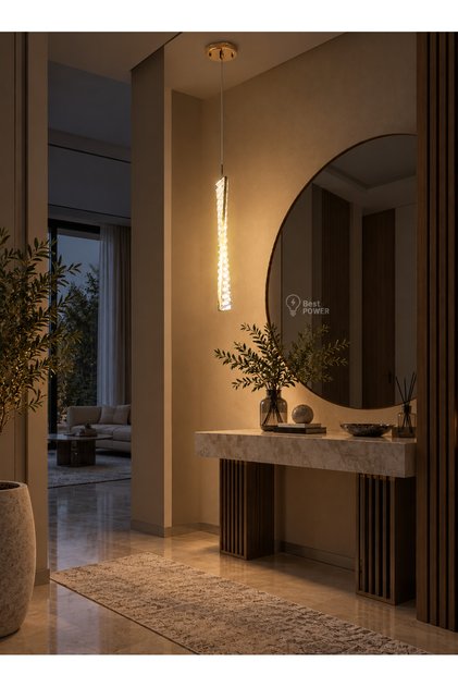 ثريا كريستال LED معلقة 7064-1 - إضاءة سقف فضية فاخرة بثلاثة مستويات لغرفة النوم