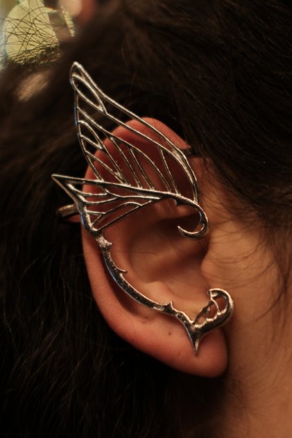 Elf Sol Kulak Delikli Earcuff Küpe
