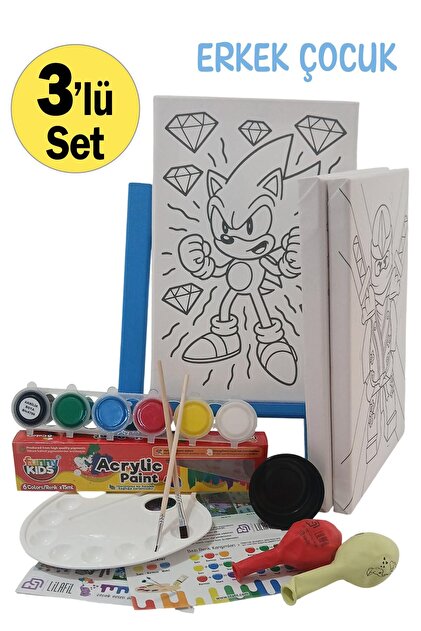 3-Piece Boy's Painting Set - Boy's Canvas Painting Set