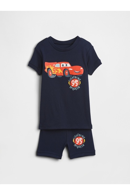 Bebek Lacivert Disney Cars %100 Organik Pamuk Pijama Takımı