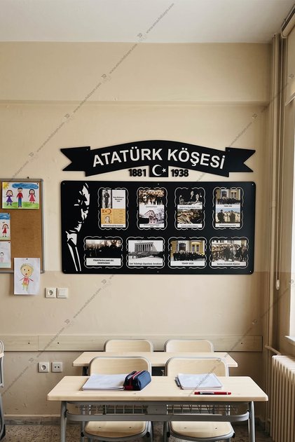 Atatürk Köşesi Büyük Boy Ahşap Fotoğraflar dahildir 120 x 73