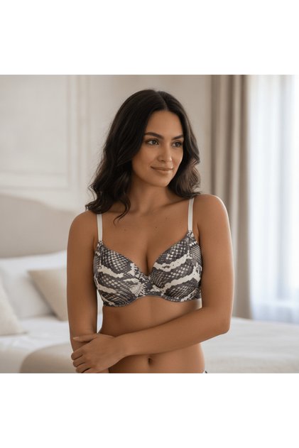 Women's Underwire Non-Padded Camouflage Patterned Bra Bb2803