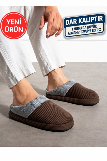 Men's Corduroy Fabric Comfortable Fur Inside Soft Sole House Slippers Dowry Slippers Stc1125