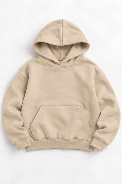 Oversize Hooded Basic Cotton Inside Unisex Children's Sweatshirt