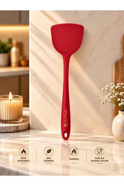 Fireproof Non-Stick Silicone Egg and Crepe Spatula - 32 cm