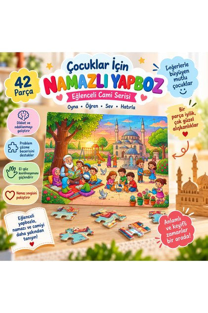 42 Piece Prayer Puzzle for Children – Fun Mosque Series