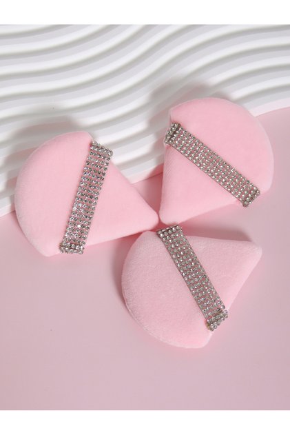 3PCs 3 件套 Diamond Triangle Powder Puff Face Makeup Tool Sponge Velvet Soft Smooth Facial Beauty Make