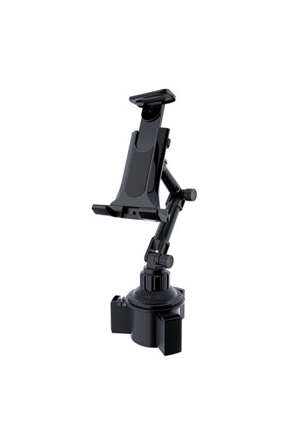 black Car Tablet Stand Cup Slot 360 Adjustable Smartphone Holder 270 Tilt Bar Triangular Base Ram Mo