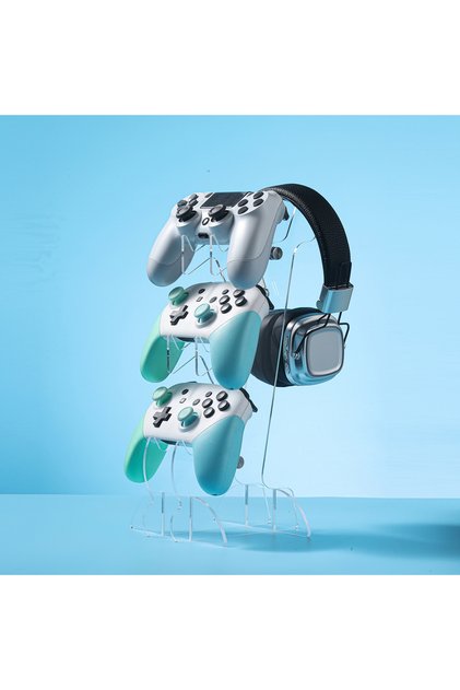 Clear Suitable for PS5/PS4/Xbox/Switch Universal Controller/Headphone Three-Layer Stand