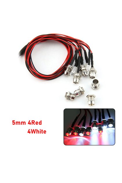 5mm 4R 4W RC LED Light Kit Headlamps for 1/10 1/8 1/12 RC Car Truck Crawler Drift Car Headlight Tail