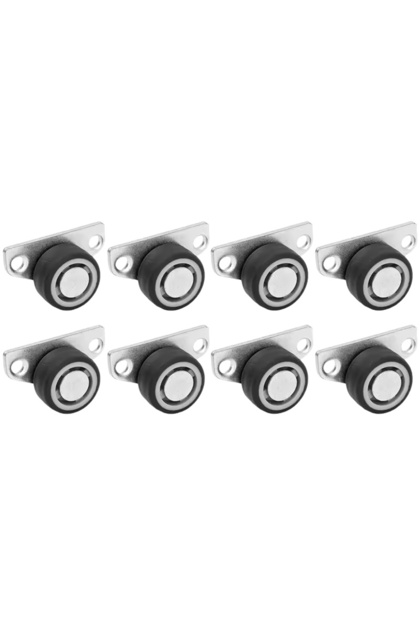 8 PCS Side Mounted Roller Directional Track Pulley Silent TPE Rubber Wheels Universal Furniture Cast