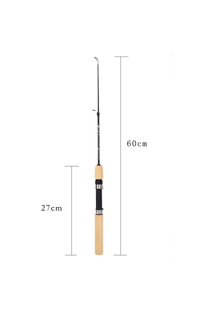 Size 60cm 60 80 100CM Mini Telescopic Ice Fishing Rod Portable Carbon Fiber River Shrimp Carp Fishin
