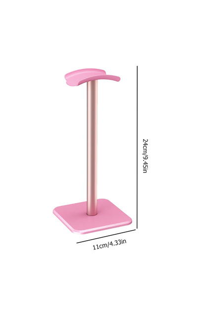 Pink Aluminium Alloy Headphone Stand Holder Rack Space Saving Desktop Organizer Display Ea