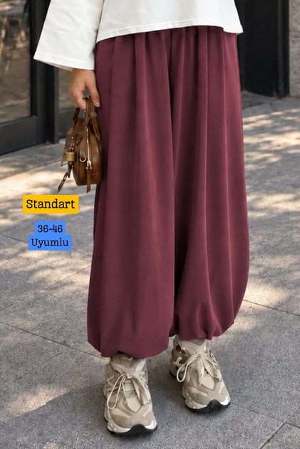 Women's Seasonal Cupra Pique Fabric Elastic Leg Shalwar Trousers 3259 - Premium Series