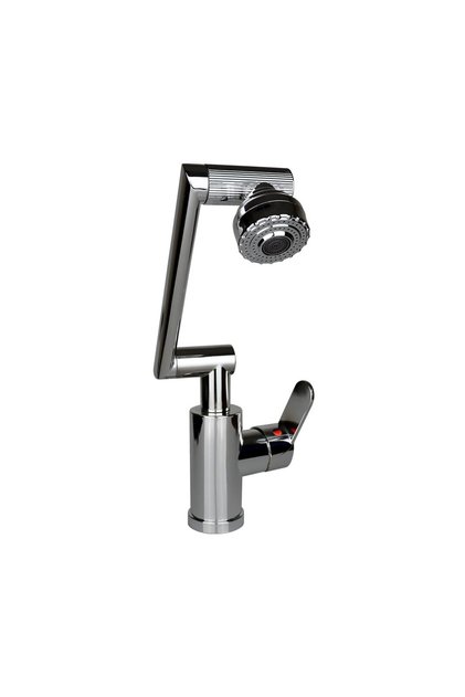KROM RENKLİ SERT PLASTİK - 1080 DERECE DÖNEBİLEN ÇOK FONKSİYONLU MUSLUK BATARYA KTX-3309 (5492)
